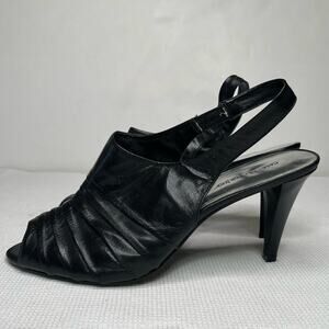 Casa Di Torino London Black Slingback Heels Size 10